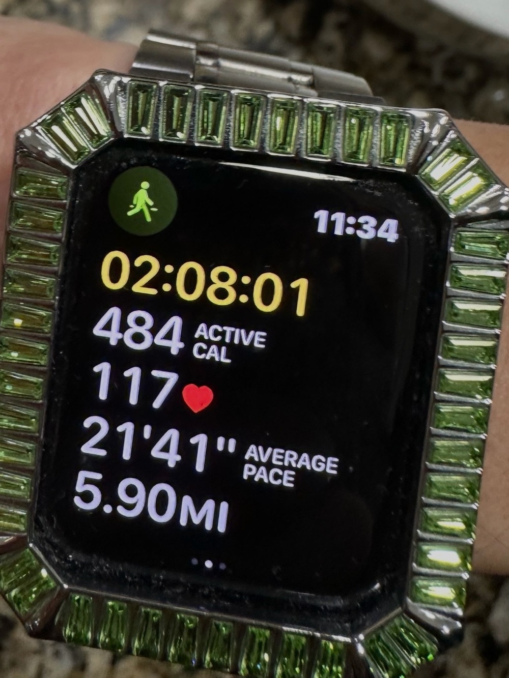 40 mm Swarovski green crystal cover for Apple Watch